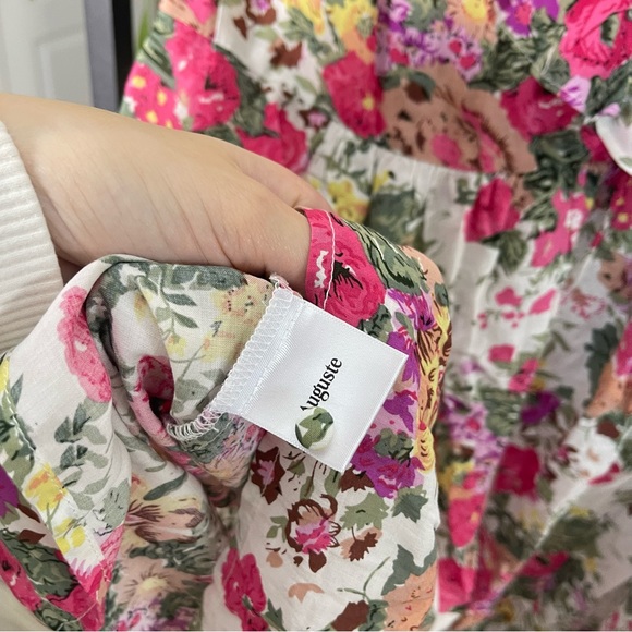 Auguste The Label Floral Pattern Mini Dress Boho Size 4 Colorful Pink Spring - Picture 11 of 11
